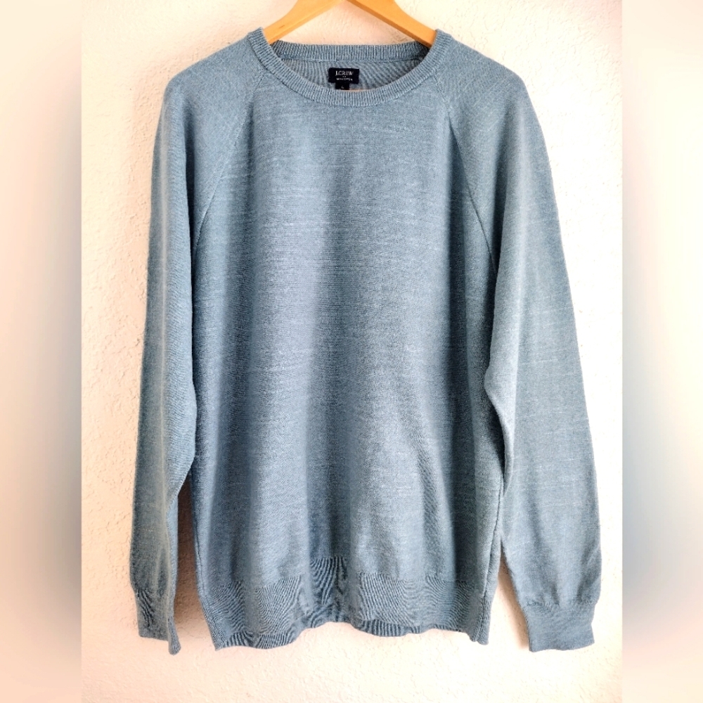 J.Crew Men's Soft Teal Crewneck Sweater - Picture 2 of 5